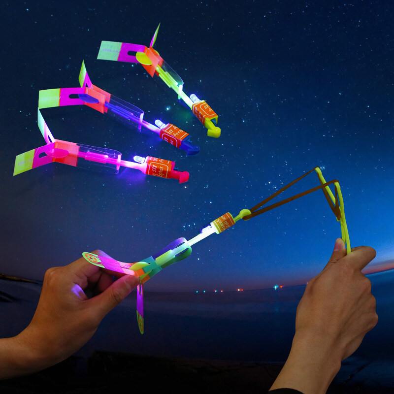 Novel LED Flash Flying Dragonfly Glow Luminous Flying Toy Night Party Kids Boy Toys