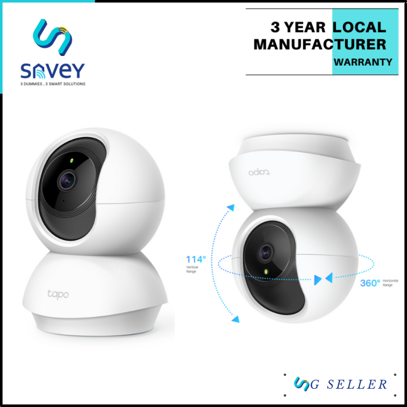 (SG SELLER) TP-LINK TAPO TC70/C200 FULL HD WIFI IP CAMERA 360 DEGREE PAN & TILT 1080P (2-WAY AUDIO/NIGHT VIEW/MOTION DETECTION) (LOCAL STOCKS)