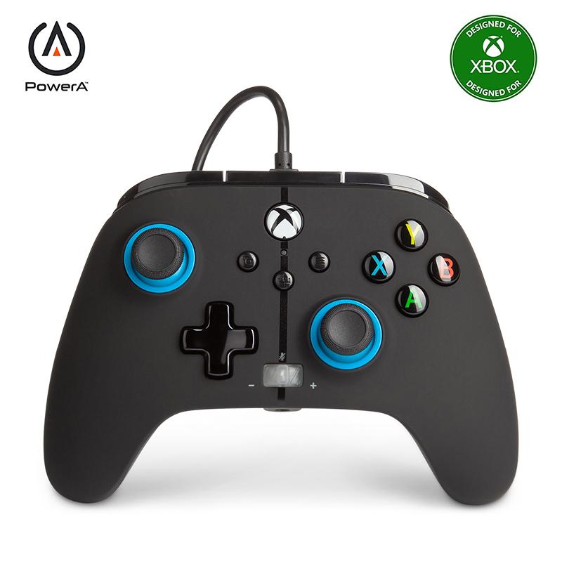 PowerA Enhanced Wired Controller for Xbox Series X|S, Xbox One, Windows 10/11 - Blue Hint (Officially Licensed)
