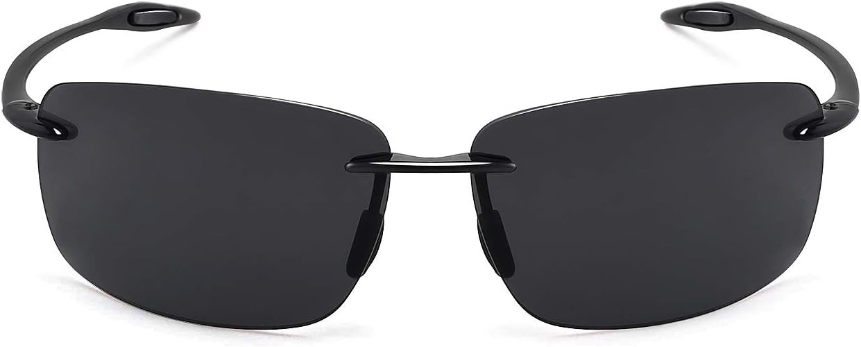 JULI Sports Sunglasses for Men Women Tr90 Rimless Frame for Running Fishing Golf Surf Driving MJ8009